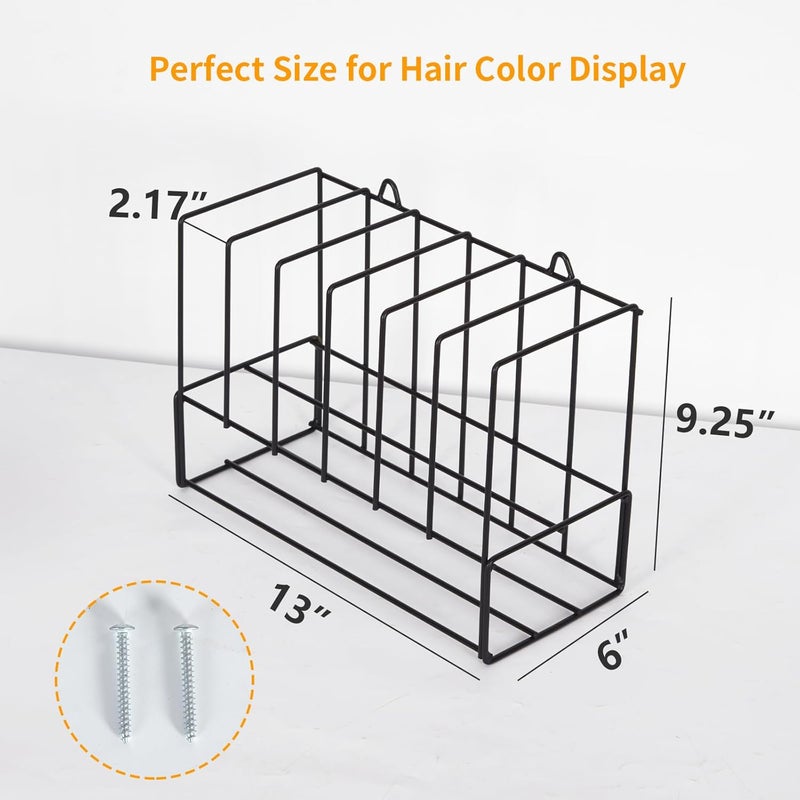 Meudid Hair Color Organizer for Salon Storage Rack - 2 PCS Wall Mounted Hair Color Racks for Salon Cabinet Perfect Hair Color Shelves for Salon Stations for Hair Stylists - Image 2